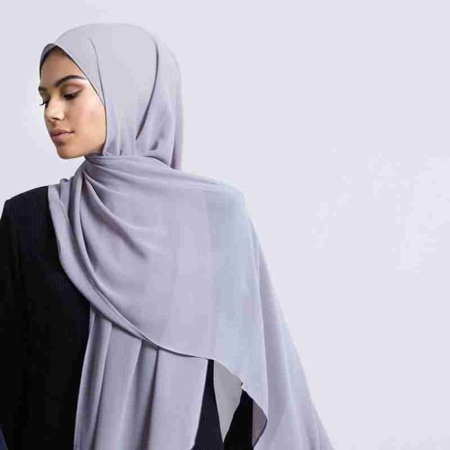 light grey Georgette hijab 