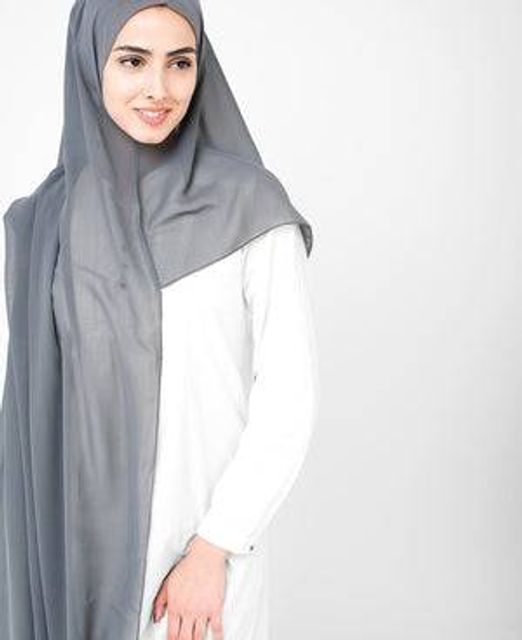 Grey Georgette hijab 