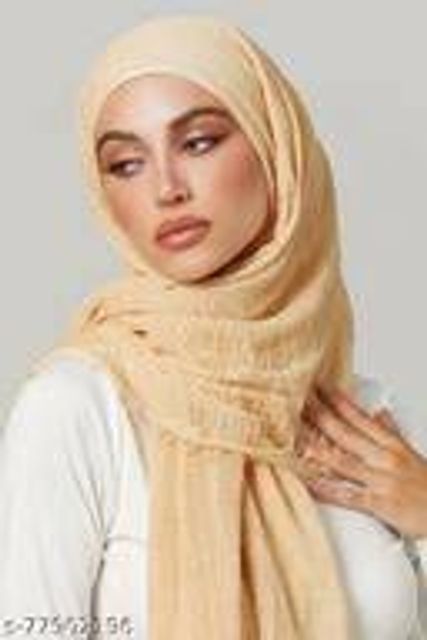 Cream cotton crinckle Hijab