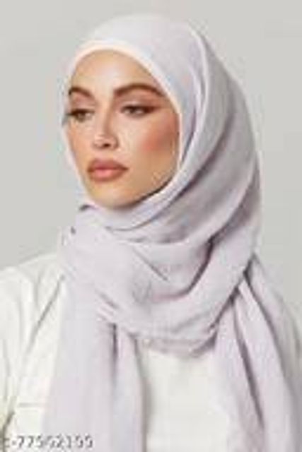 dust white cotton crinckle hijab