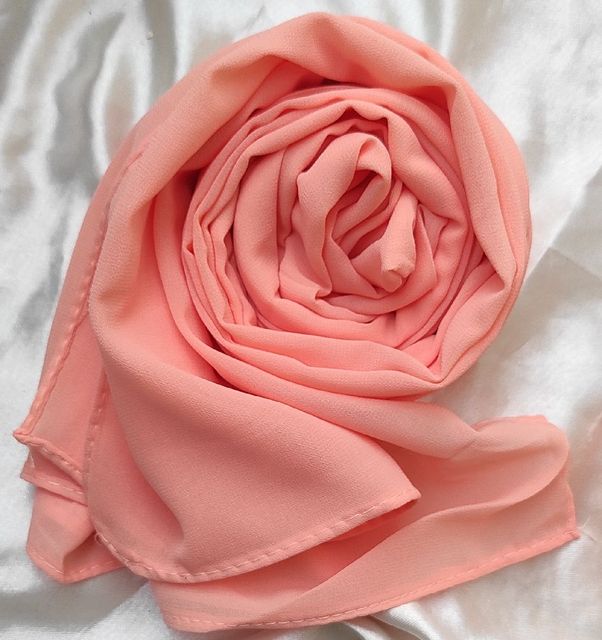 peachy pink Georgette hijab