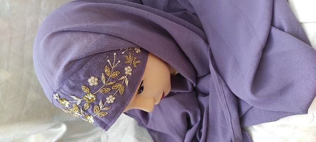 Lilac bridal Hijab