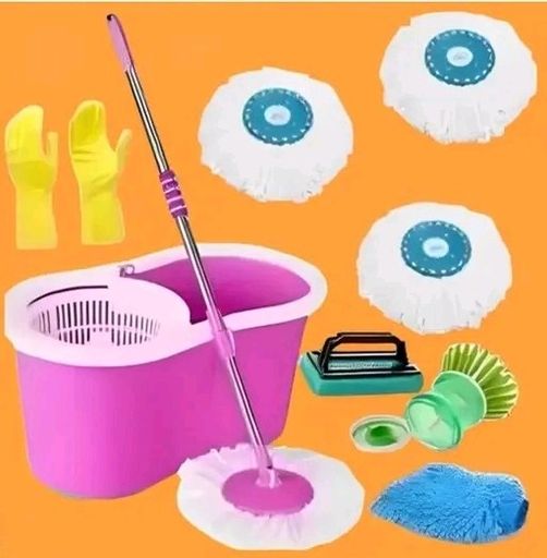 Combo Mop with 3 Refills + 4 Free Cleaning Items – Complete Cleaning Solution!