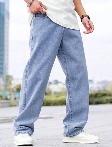 Unisex Ice Blue Wide Leg Denim | Code 1224