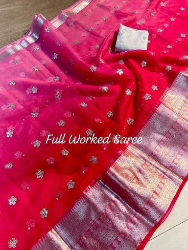 Kanchipuram orgenza jacquard saree | Code A219 rd