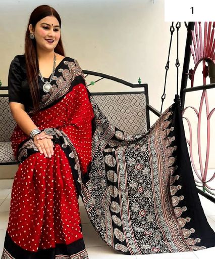 Ajrakh saree | Code C525 ktt