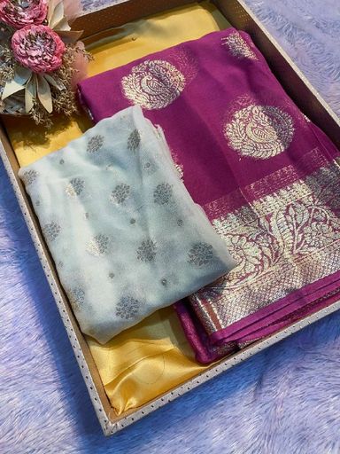 Viscose Georgette saree | Code C634 rdd