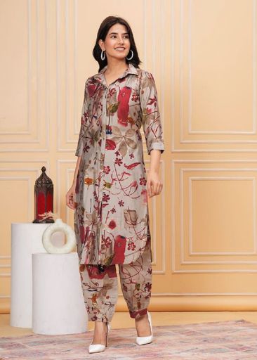 MUSLIN PARTY WEAR long afgani CORD SET | Code C730 jkw