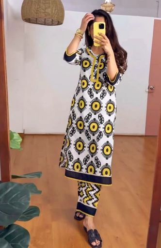 beautiful black print kurta set | Code D211 jkw