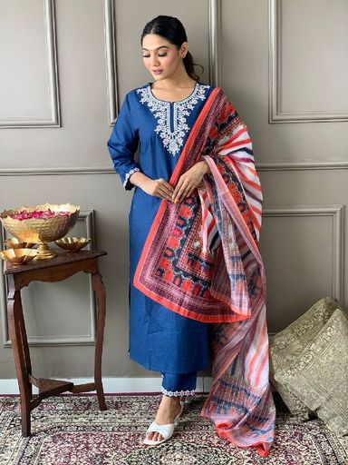 handloom  embroidered khadi cotton kurti | Code D224 jkw