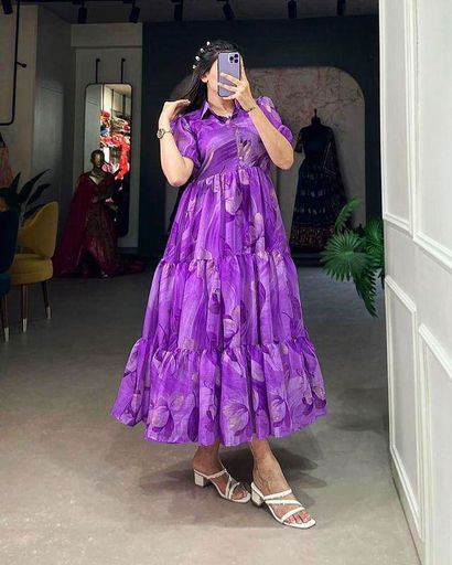 Trendy floral print frock | Code D514 rdd