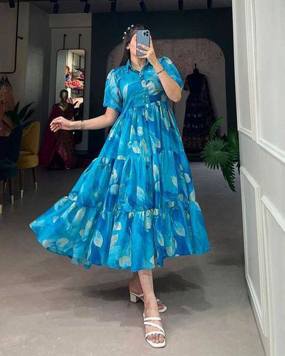 Trendy floral print frock | Code D517 rdd