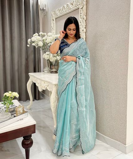 Pure Zimmy Choo Satin Saree | Code AS121 rdd