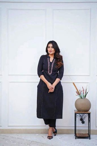 Pure cotton pleated pattern kurti set | Code K184 sjm