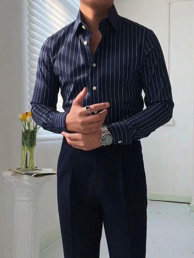 EXCLUSIVE COTTAN  CASUAL STRIP SHIRT | Code LS100 bff