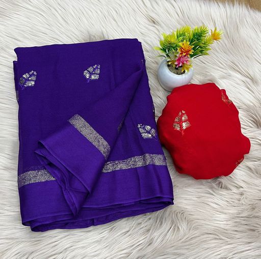 Satin Patta Pure Viscose Georgette Saree | Code AS251 pjj