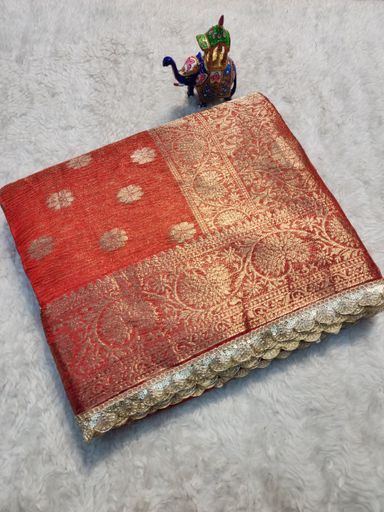 Special Banaras Tissue Crush Saree  | Code AS278 rdd