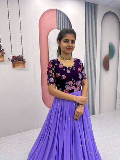 Blooming Georgette festival gown | Code G144 rdd