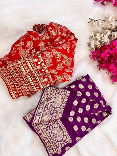 Viscose Georgette Saree | Code AS281 pjj