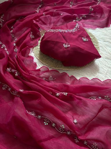 Handworks Party saree zimmy choo saree | Code AS291 pjj