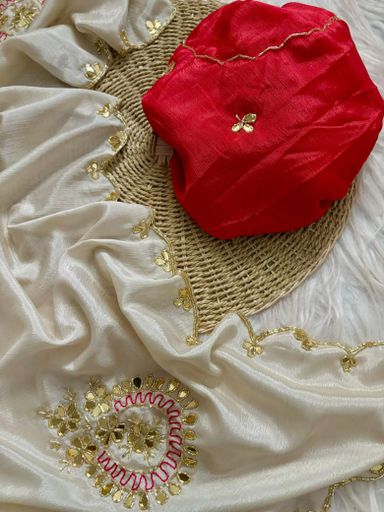 Chinon Handwork saree | Code AS304 rdd