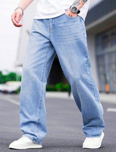 High Waist Wishker Wash Baggy Denim | Code AK112