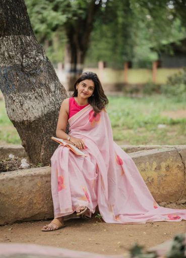 Flower Lenin saree | Code AS327 rdd