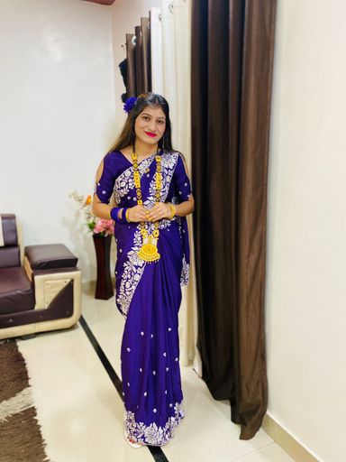 Pure Chinnon designer saree | Code AS331 gtt