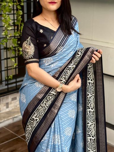 Maslin cotton with viscose lining saree | Code AS332 gtt