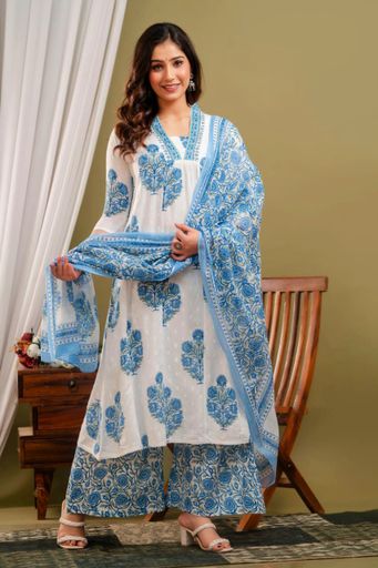beautiful kali style malmal dupatta palazzo set | Code K222 stt