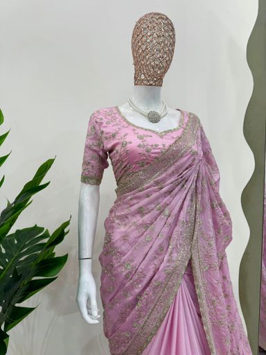 Havy Chinon Silk 
saree | Code AS389 mnn