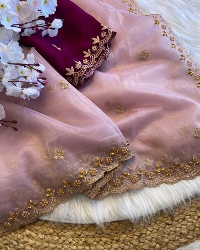 ORGANZA SAREE | Code AS393 rdd