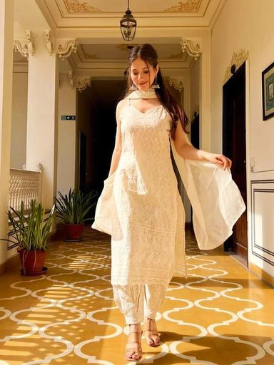 cotton chickankari embroidery 🪡 kurti afgaan set | Code K229 jkw2