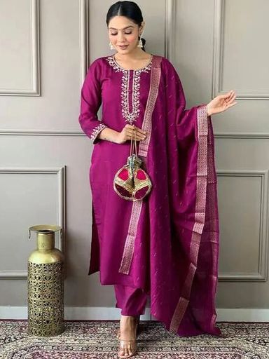 Beautiful VISCOSE CHANDERI kurti set | Code DK205 jkw2