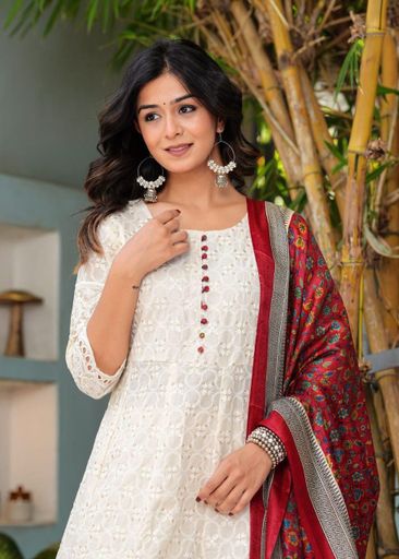 Beautiful Chikankari Anarkali kurti set | Code K237 stt
