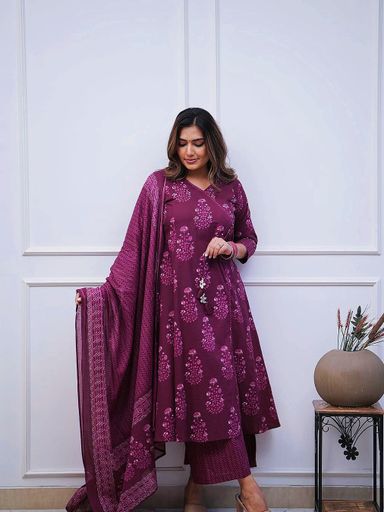 Beautiful Angrakha Style Anarkali Dupatta set  | Code K240 stt