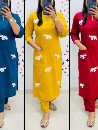 kurta with front  two pockets &  pant_ | Code K246 stt