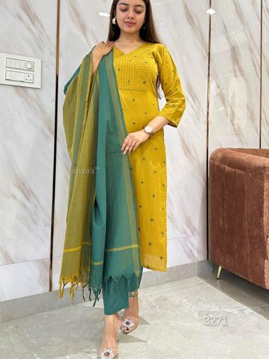 Pure Handloom south weaving cotton kurti set | Code K254 stt