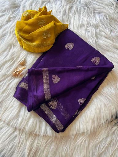 Pure Viscose Georgette Saree | Code AS411 pjj