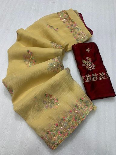 Beautiful crunchy Designer Saree | Code AS419 rdd