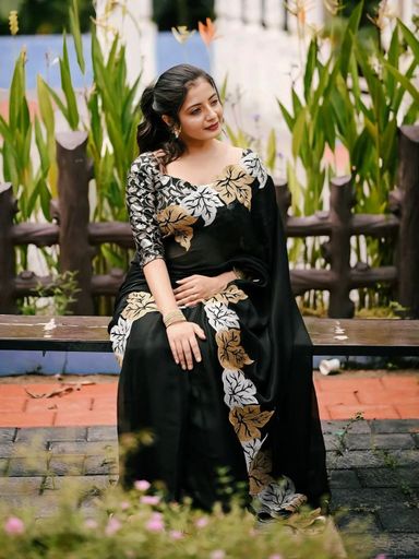Trending sartin chiffon embroidery saree | Code AS438 pjj