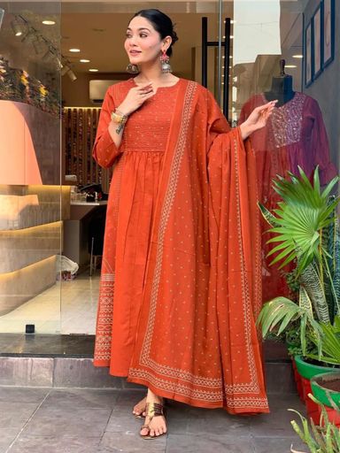 Beautiful Pure Cotton work kurti set | Code K287 stt