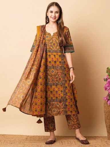 Floral Printed A-line Kurta set | Code K289 stt