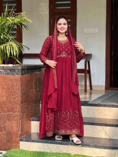 PARTY WEAR GOWN WITH SHWAL | Code SP110 