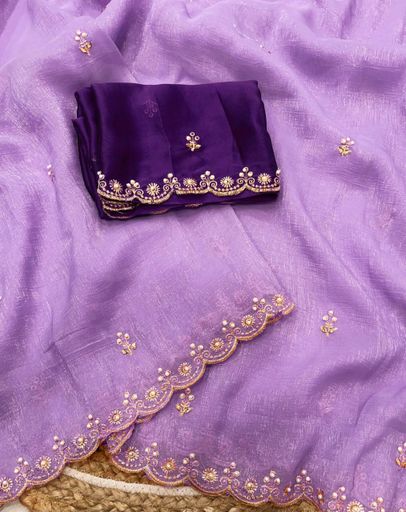 Chiffon crush saree | Code AS444 rdd