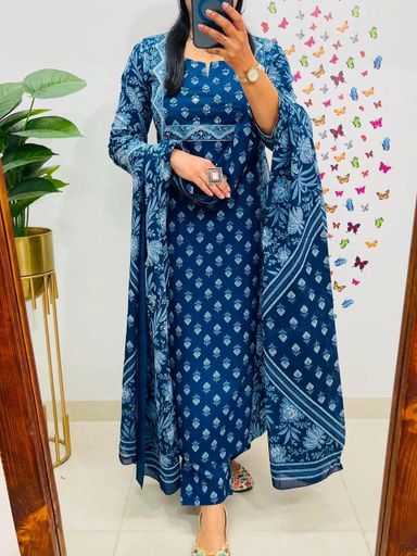 Cotton straight  kurta 3 pcs set | Code K304 stt