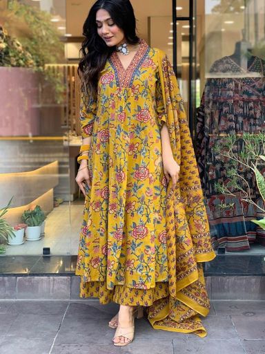 A-line floral print kurti set | Code K279 stt