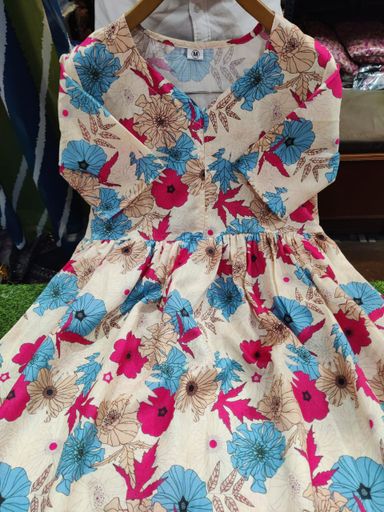 Beautiful Printed cotton middi Gown dress | Code M174 stt
