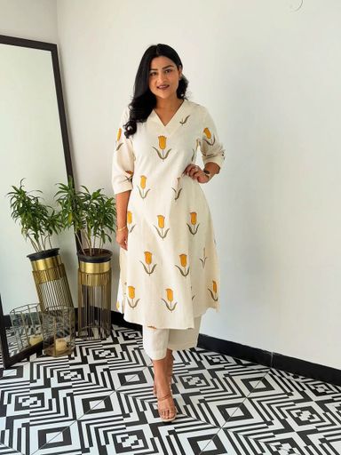 Pure Cotton A line Kurti set | Code KD123 stt
