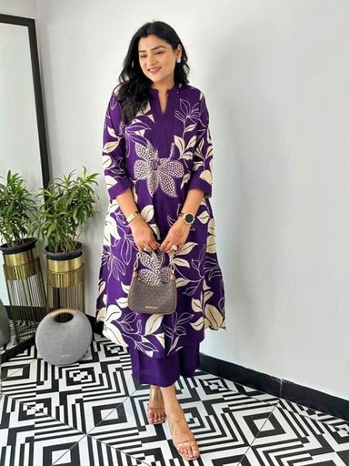 Beautiful floral print Pure Cotton Kurta set | Code KD130 stt